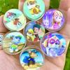 Bolinha elástica 32mm atacado máquina gashapon bolinha especial brinquedo infantil desenho animado bola que pula Cartão de papel Dinossauro OTE melancia