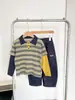 Valle del Viento 2026 Otoño Nuevo Estilo Coreano Bloque de Color Niños Dos Piezas Falsas Camisa POLO Primavera/Otoño Niños Cuello Solapa Top