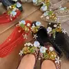Sapatos de Gelatina Coreanos Sapatilhas Baixas Sandálias e Chinelos de PVC Cristalino para Uso Externo Casual Bico Fino Slip-On Recortado Sapatos de Dança