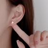 Aretes de Plata Esterlina 999 Hoja de Albaricoque para Mujer Lujo Ligero Nicho Simple Aretes de Lazo Soporte de Oreja de Trébol Aretes Pequeños