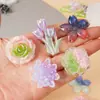 Luz de luciérnaga variable ramo de tulipanes resina rosa flor de cerezo noche accesorios diy gel de crema pinza para el pelo parche