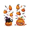 Nuevas Pegatinas de Ventana de Vidrio de Calabaza de Dibujos Animados para Halloween, Gato Negro, Caramelo, Murciélago Pegatinas Estáticas, Suministros de Decoración Festiva para Tiendas