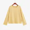 Blusa de tricô simples de cor sólida para mulheres plus size, coleção de inverno 2026, camada base versátil de gola redonda para mulheres curvilíneas, blusa feminina 25328