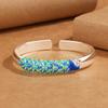 Pulsera abierta de pavo real y fénix cloisonné para mujer, todo a juego, estilo étnico retro, diseño de nicho, pulsera de moda