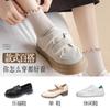 Meias Femininas de Verão Novas de Cano Médio com Bordas Franzidas, Algodão Puro Preto e Branco, Meias Slouch Estilo Loafer Japonês