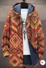 Chaqueta de Invierno Transfronteriza para Hombre con Forro de Felpa Estampado, Engrosada, Cortavientos, Manga Larga, Cremallera, Moda, con Capucha, Corte Holgado