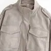 Colección Otoño 2026: Moda Urbana Transfronteriza Europea y Americana para Mujer Chaqueta de Trabajo Corta con Cuello Alto w09 611655