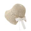 Chapéu de Palha com Laço de Renda Estilo Pastoral para Mulheres, Chapéu de Sol Dobrável para Férias de Verão e Viagem, Chapéu de Sol de Aba Larga Cúpula