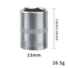 Juego de Llaves de Vasos Cortos para Mosquitos Pequeños de Acero al Cromo Vanadio 1/4" 4-14mm Vasos Externos Hexagonales Herramienta Eléctrica de 6 Ángulos