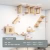 Árbol para Gatos de Pared DIY Marco de Escalada para Gatos Montado en Pared Rascador para Gatos Montado en Pared Plataforma de Salto para Gatos Estante para Gatos de Madera Maciza Cama para Gatos Integrada
