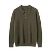 Jaqueta Top Masculina Lisa de Cor Sólida com Gola Lapela Botões Solta Casual Juventude Cashmere Novo Tricô Pulôver