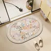 Tapete antiderrapante para banheiro, tapete de piso de terra de diatomáceas, tapete para pés absorvente de água e de secagem rápida para entrada de banheiro e vaso sanitário, capacho para entrada