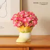 Ramo de tulipanes, decoración de mesa de resina, regalo para el Día del Maestro, arreglo floral para vinoteca, maceta de suculentas para mamá