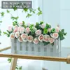 Adornos de Maceta de Flores Artificiales, Macetas de Valla, Juegos de Flores Artificiales, Decoraciones Festivas para Sala de Estar, Decoraciones de Interior, Arte Floral de Plástico