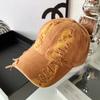 Gorra de visera personalizada con color degradado rasgado, gorra de béisbol pequeña versátil retro para mujer, sombrero popular de estilo coreano para pareja, hombres y mujeres