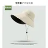 Sombrero de Sol Estilo Nuevo, Sombrero de Pescador para Verano, Modelo 2026 para Mujer, Impermeable, de Goma Negra, Ala Ancha, Cubre Rostro con Protección UV