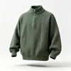 2026 Novo Suéter de Tricô Masculino Cruzado Outono-Inverno com Gola Alta e Meio Zíper Tamanho Plus Moda Casual Camisa Básica para Homens