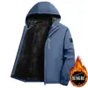 Beijianglang Roupa Masculina Premium Masculina Casual Outono e Inverno Versátil Corta-vento Moda à Prova de Vento Tendência Jaqueta com Capuz com Forro de Lã