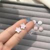 Pendientes de flores dulces con diseño de mariposa y hada, con un temperamento súper elegante y combinable, pequeños pendientes tridimensionales de camelia.