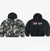 Sudadera con capucha y diseño de dos piezas falsas de patchwork G/R de la marca americana de moda, chaqueta casual holgada para hombre y mujer, ropa de invierno transfronteriza