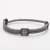 Pulsera de Cuerda Milanés Multicolor Lista para Usar Transfronteriza Día de la Madre Acero Inoxidable Negro Grabado Pulsera de Cuerda Trenzada Ajustable