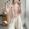Cárdigan de punto con diseño de conejo floral estilo coreano para mujer, moderno nuevo top suéter de color liso versátil de corte holgado estilo coreano