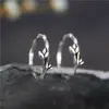 Anillo de Hoja de Bambú de Plata 925 para Mujer, Plata Tailandesa Estilo Vintage, Nuevo Estilo Chino, Bambú Símbolo de Prosperidad, Anillo Abierto Ajustable