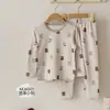 Conjunto de Ropa de Casa Cálida de Polar con Forro de Conejo de Pan para Niños 2026 Invierno Cuello Redondo Dibujos Animados Pijama de Polar con Forro para Niños