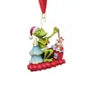 Nuevos Adornos Planos Acrílicos Colgantes Transfronterizos Navidad Creativo Grinch Colgante para Árbol de Navidad Coche Mochila Bolso