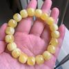 Segunda Generación Flor Demonio Blanco Ámbar Cera de Abejas Tipo Antiguo Pulsera de Cuentas de Barril Pulsera para Hombres y Mujeres Accesorios con Cuentas Pulsera Ámbar Miel Completa