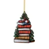 Enfeite de Árvore de Natal Livro Criativo Enfeites de Livro Acrílico Decoração de Casa Pingente