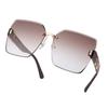 Librito Rojo Cara Grande Delgado Elegante Gafas de Sol con Protección Solar para Mujer Nueva Llegada Sin Montura Borde Cortado Gafas de Sol para Hombre Protección UV