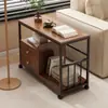 Mesa lateral, mesinha de centro, armário lateral de sofá, mesa de chá móvel, mesinha, prateleira de armazenamento, armário lateral estreito, mesa de chá para lazer na varanda