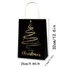 Bolsa Tote de Bronzear Frente e Verso Moda Sensação de Alto Padrão Bolsa de Presente para Festa de Véspera de Natal Bolsa de Embalagem de Papel Kraft em estoque