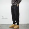 Pantalones Casuales Caqui para Hombre Sueltos Tallas Grandes de Trabajo Otoño e Invierno Algodón Forro Polar Engrosados Pantalones para Hombre Otoño