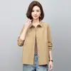 Camisa de algodón puro de manga larga para mujeres de mediana edad y mayores, nuevo estilo 2026, corte holgado, a la moda, rejuvenecedora, casual, camisa fina, 100% algodón