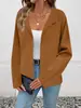 Chaqueta Cardigan Estilo Traje Casual Otoño e Invierno Europea y Americana Tiktok Aliexpress Chaqueta Simple de Moda con Solapas Ropa para Mujer