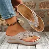 Chanclas de talla grande transfronterizas para mujer 2026 nueva moda sandalias de plataforma con tacón de cuña de flor línea de coche retro 36-45