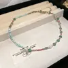 Estilo Étnico Irregular Contas de Cristal Contas Colar Acessórios Feminino Luz de Luxo Alta Qualidade Corrente da Clavícula Estilo de Férias Colar