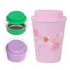 Venta Caliente Transfronteriza Nuevo Taza de Café de 12 oz 350 ml Tapa Doble para Beber Taza Térmica para Café de Coche Taza con Cordón y Popote
