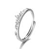 Anel de Dedo Indicador Feminino Antigo Gato Ning Coroa Moda Tendência Elegante Versátil Luxo Leve Brilho Diamante Aberto Ajustável para Mulheres