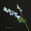Flor Artificial Delfínio Violeta de 2 Galhos para Casamento e Decoração de Casa, Arranjo de Flores para Showroom, Ornamento de Sala de Estar Estilo Selvagem Natural