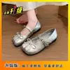 Zapatos Mary Jane con Lazo para Mujer 2026 Nuevos Planos Franceses Zapatos de Ballet de una Sola Correa Punta Cuadrada Versátiles