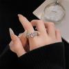 Serie Zircón Rosa Dulce Súper Flash Hada Diamante Completo Anillo Abierto Diseño Nicho Lazo Moda Anillo de Dedo