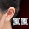 Pendientes de diamantes cuadrados geométricos europeos y americanos de temperamento simple de circón, pendientes femeninos simples de Joker, fabricantes de joyas al por mayor