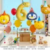 Set de Globos de Números de Dibujos Animados, Sombrero, Animal, Globo de Papel de Aluminio 3D 4D, Globo de Decoración para Fiesta