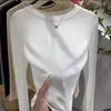 Camiseta Interior Ankela Roja de Cuello Medio Alto para Mujer Estilo Nuevo Otoño/Invierno 2026 Cómoda Suave Elástica de Manga Larga