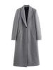 Ropa Europea y Americana Transfronteriza Aliexpress Ins Popular Estilo Otoño e Invierno Cuello de Solapa Un Botón Largo Negro Abrigo Exterior