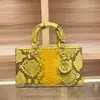 Bolso Daffy Portátil de Piel Genuina con Patrón de Pitón 2025 Nuevo Bolsos para Dama Moda Transfronteriza de Comercio Exterior Bolso de Hombro Cruzado