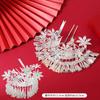 Adereços de Cabeça da Minoria Étnica Miao de Guizhou, Grampos de Cabelo de Prata Étnicos Dong, Grampos de Cabelo com Borlas, Grampos de Cabelo Hanfu, Acessórios para Apresentações de Palco